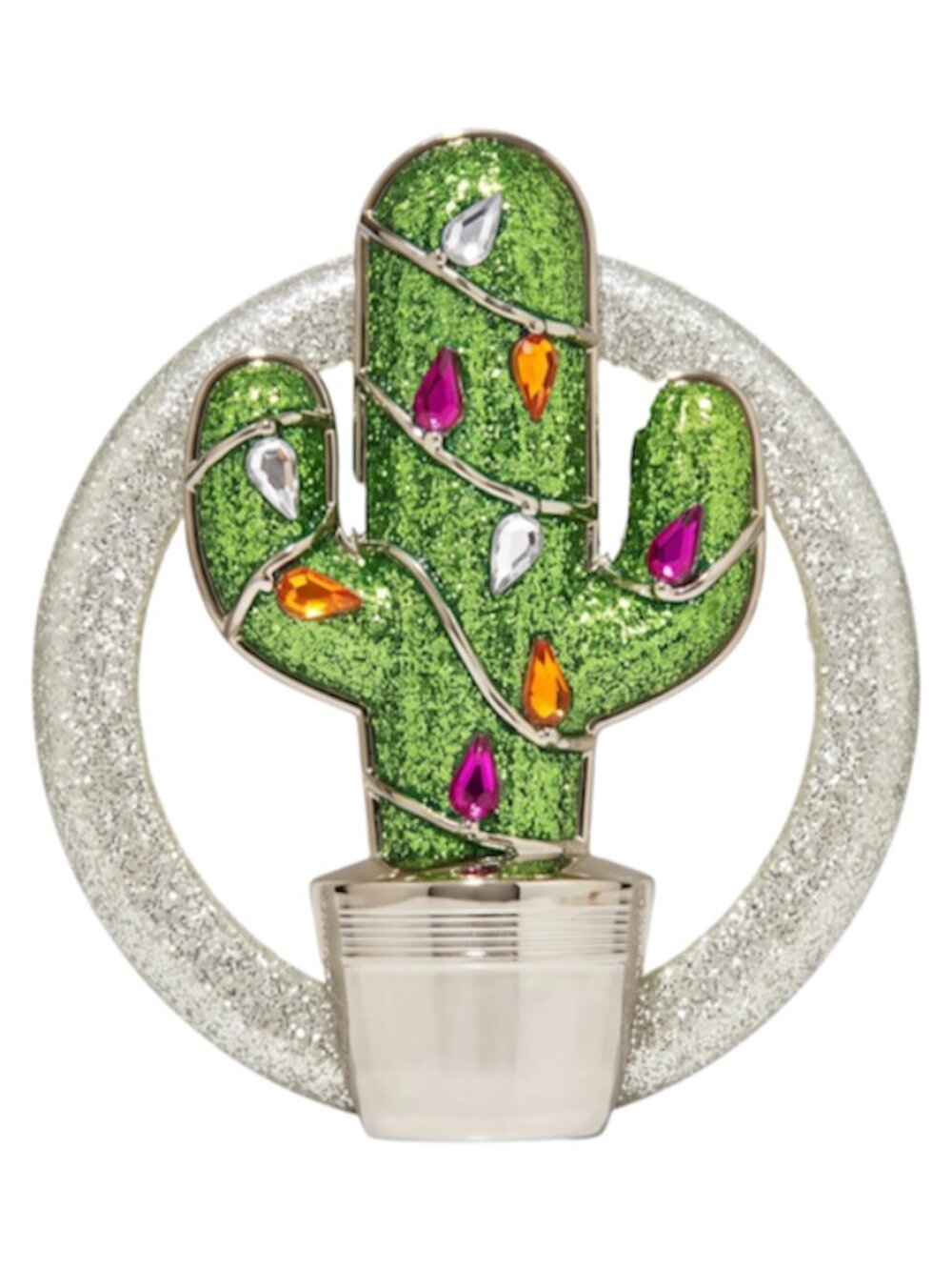 Bath & Body Works Green Christmas Cactus Visor Car Clip Fragrance Holder
